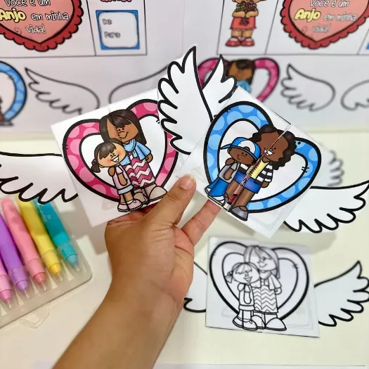 Cartão Dia das Mães com Asa | Educação Infantil | PDF para Imprimir