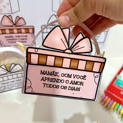 Cestinha Lembrancinha Dia das Mães |  Atividade Infantil em PDF para Imprimir