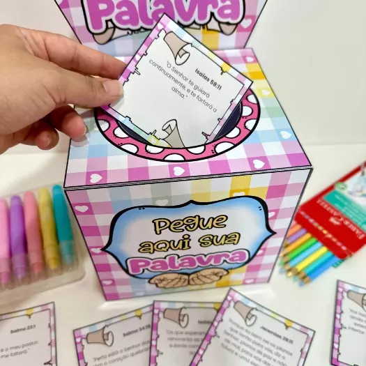 Doce Palavra – Versículos Bíblicos em Cartinhas para Educação Infantil | Atividade em PDF